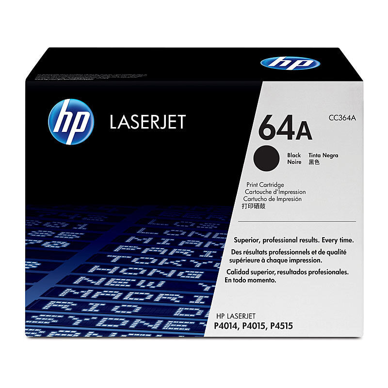 HP 64 CC364A — black toner retail packaging