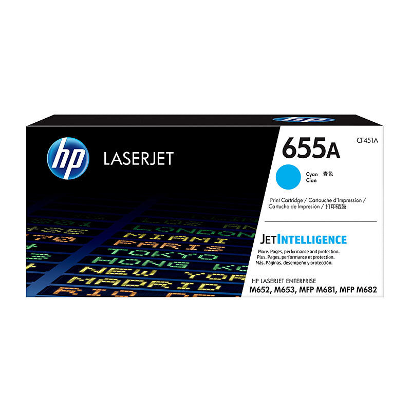 HP 655A CF451A — cyan toner retail packaging