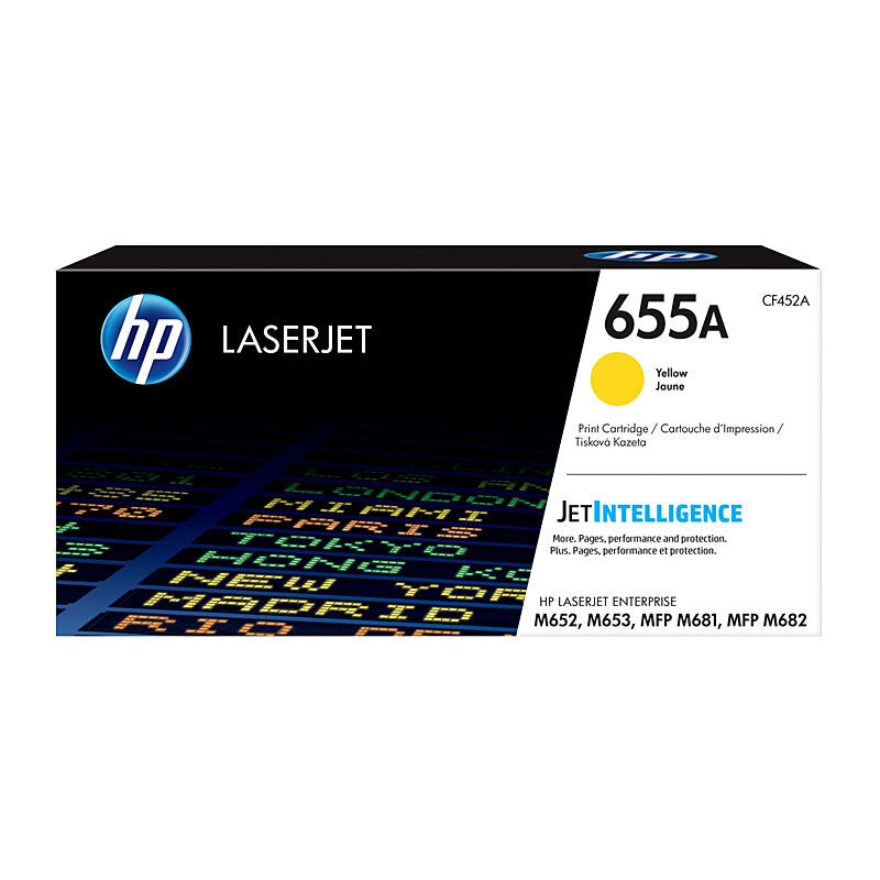 HP 655A CF452A — yellow toner retail packaging