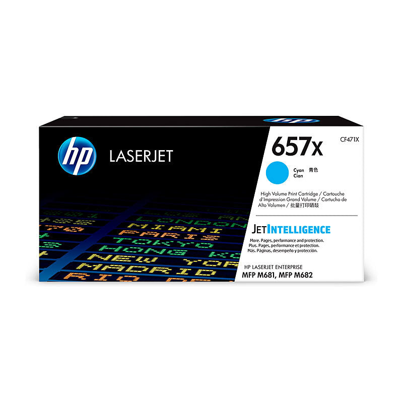 HP 657X CF471X — cyan toner retail packaging