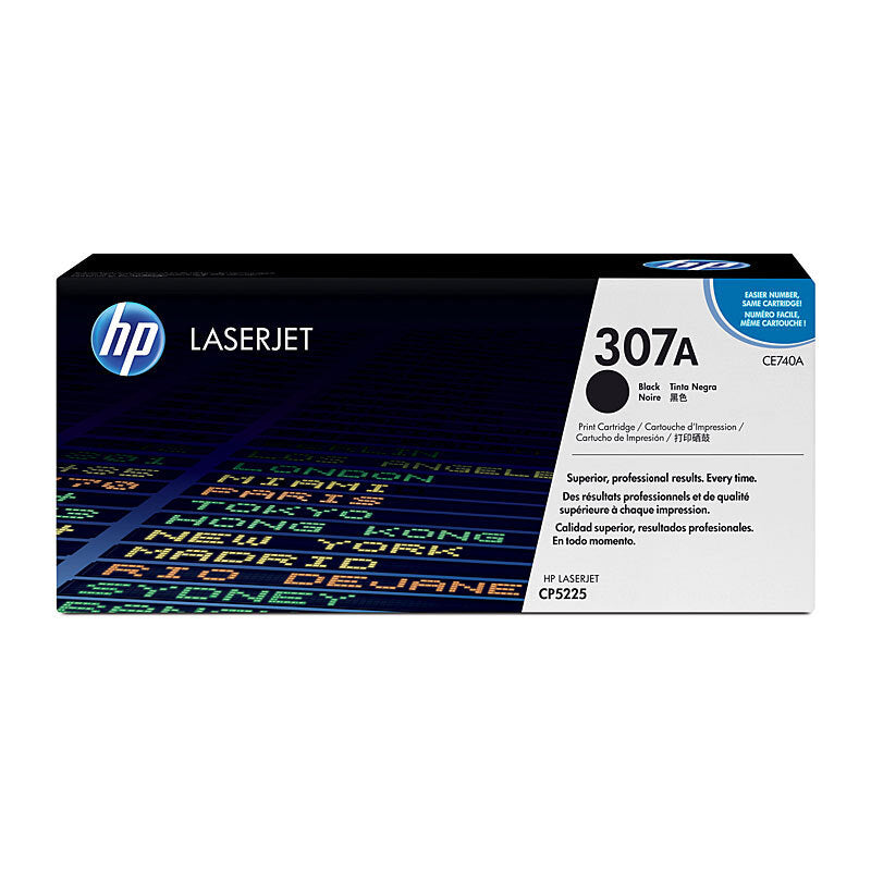 HP 307A CE740A — black toner retail box, front view