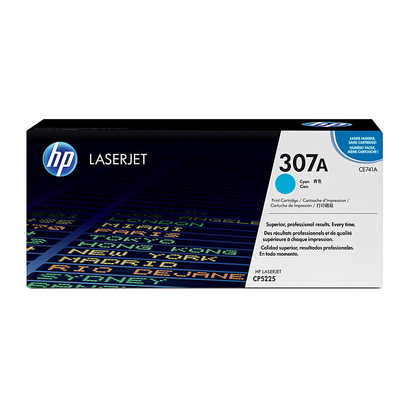 HP 307A CE741A — cyan toner retail packaging