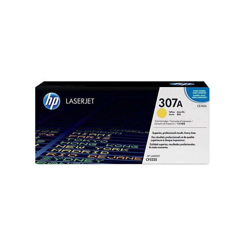 HP 307A CE742A — yellow toner retail packaging