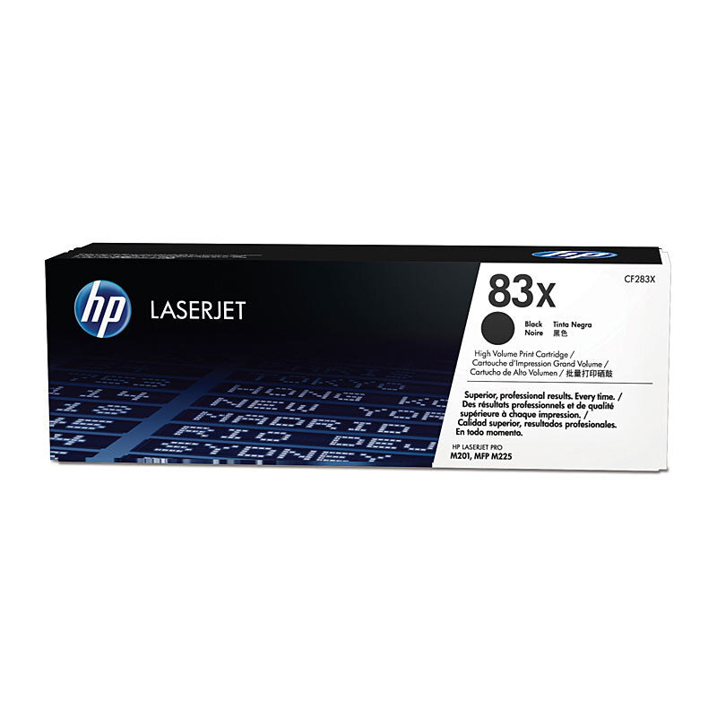 HP 83X CF283X — black toner retail packaging