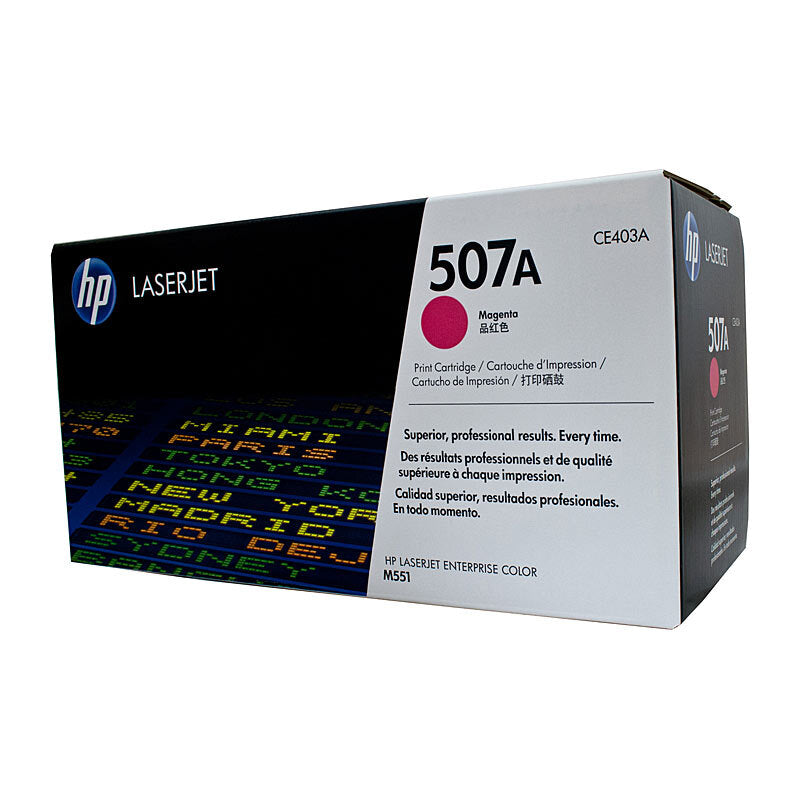 HP 507A CE403A — magenta toner retail packaging