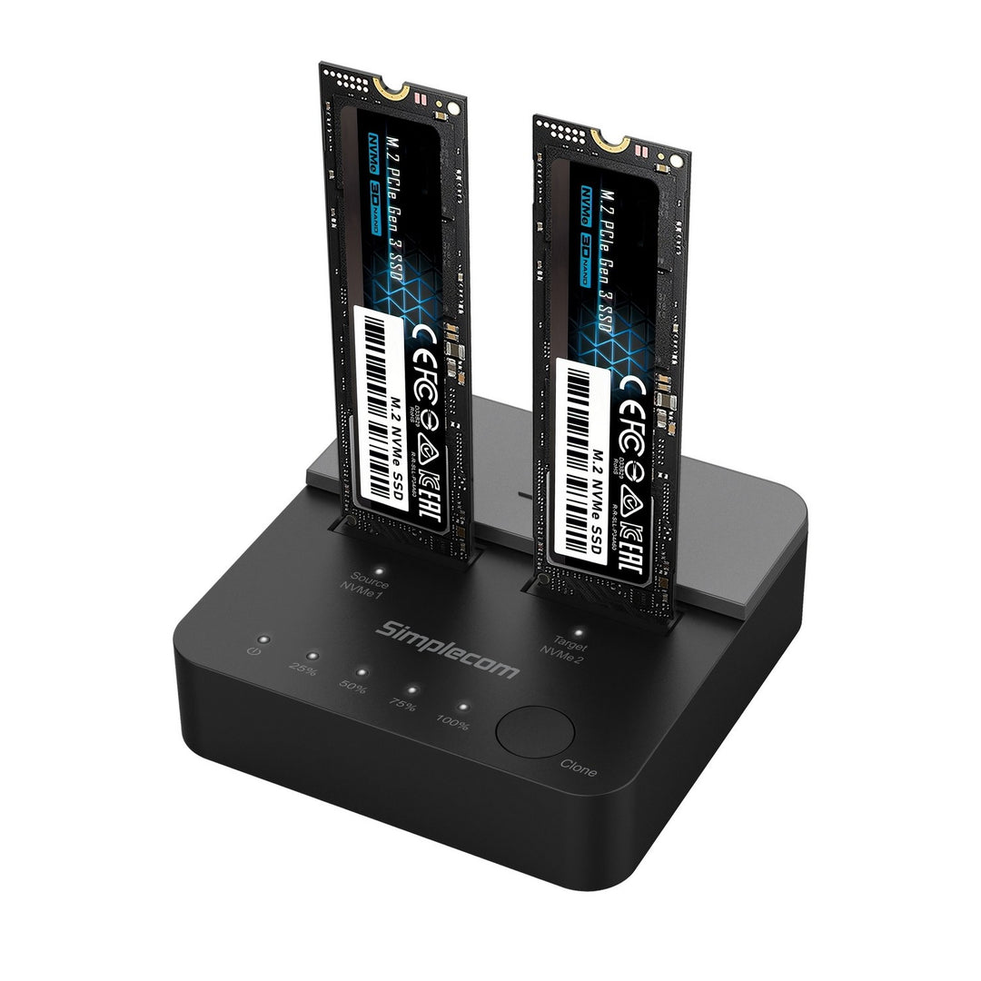 Simplecom SD550v2 USB 3.2 Gen2x2 Dual Bay NVMe M.2 SSD Docking Station