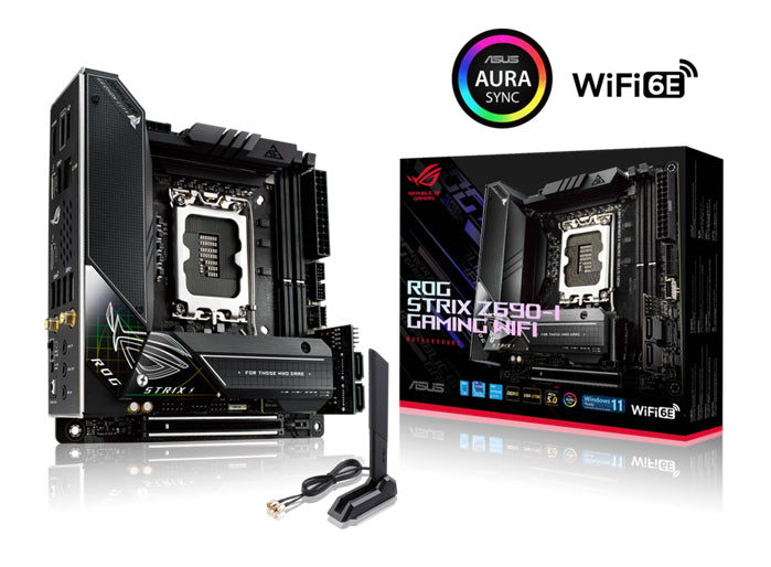 Asus Z690 Rog Strix Z690 I Gaming Wifi Intel Lga 1700 Itx Ddr5 Motherboard, Pc Ie 5.0, 2x M.2, Wi Fi 6 E 2.5 Gb Ethernet 2x Thunderbolt 5, Usb C Hdmi Sata,