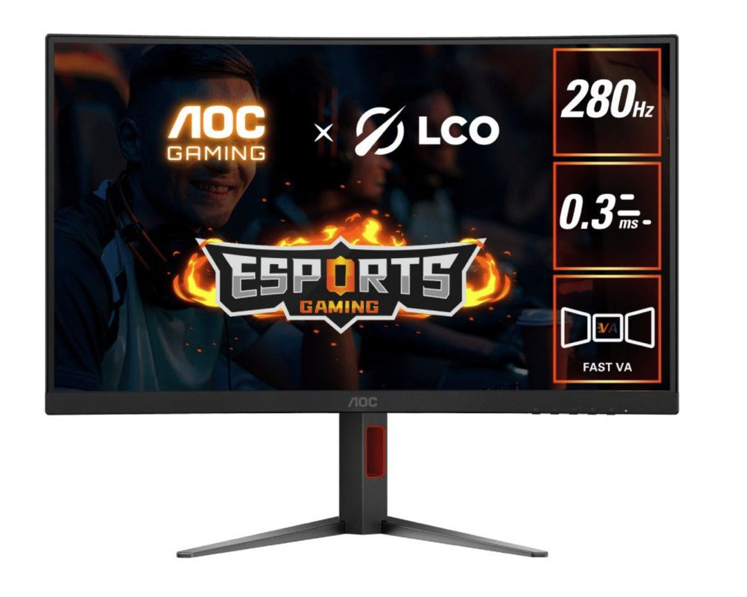 AOC C27G4Z 27-inch Curved 280Hz FHD VA Gaming Monitor — Black Red