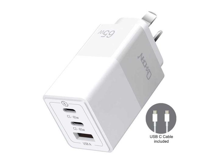 PD GaN Charger 65W 3 Ports White