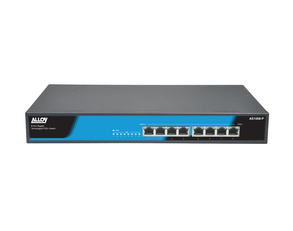 Alloy AS1008-P | 8-Port Gigabit PoE+ Switch | 150W | 3-Year Warranty