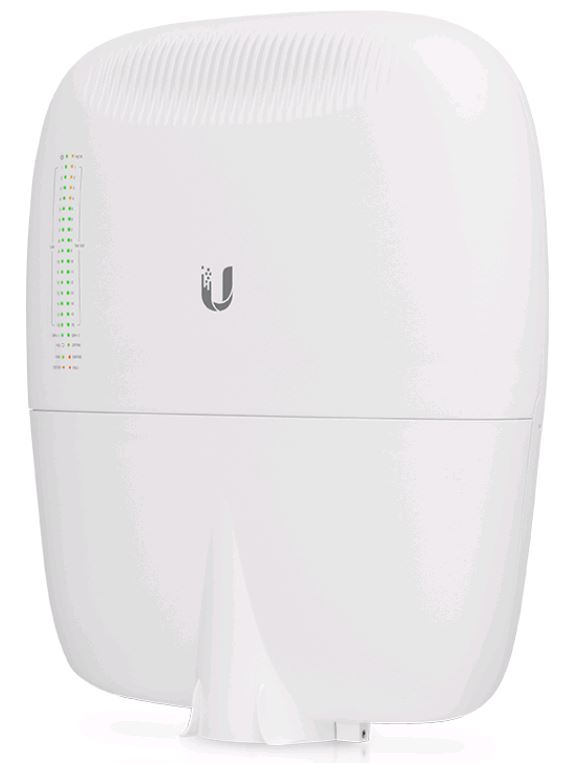 White Ubiquiti network device on a white background