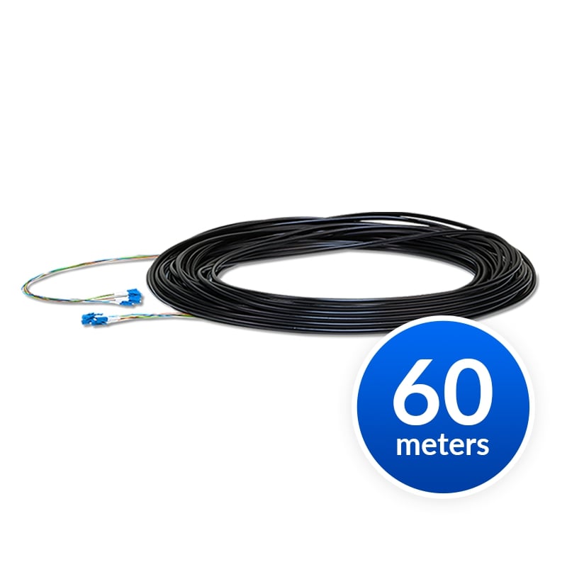 Coiled cable with a label indicating 60 meters on a white background