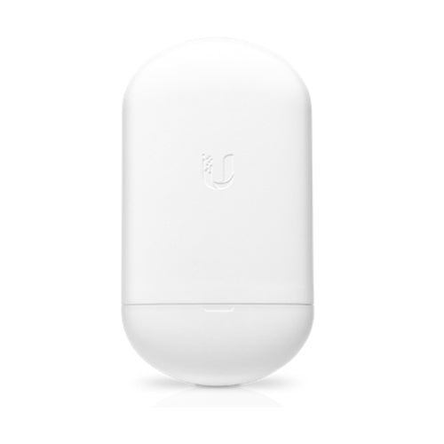 White cylindrical product with a brand logo on a white background