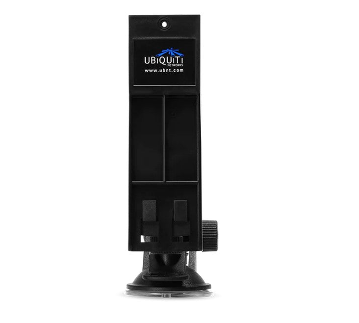 Black Ubiquiti network device on a white background