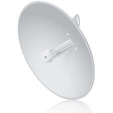 White satellite dish on a white background