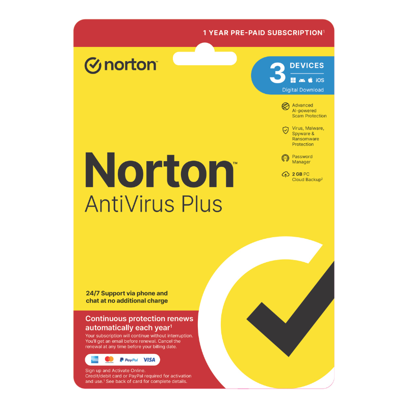 Norton Antivirus Plus 2 Years 1 User 3 Devices