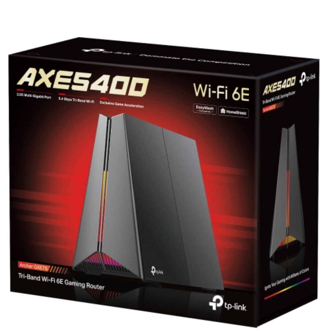 TP-Link Archer GXE75 AXE5400 Tri-Band Wi-Fi 6E Gaming Router — Black