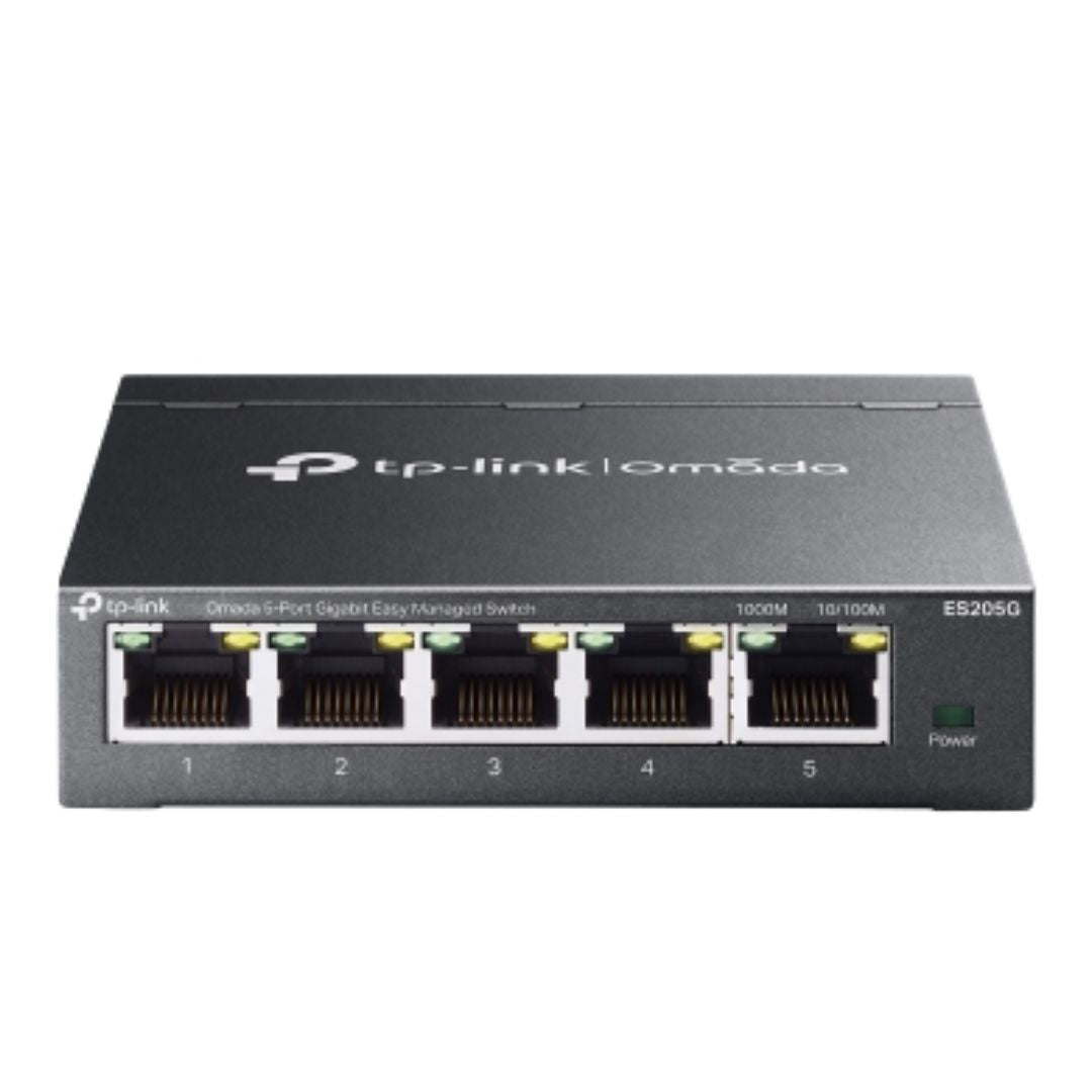 TP-Link ES205G Omada 5-Port Gigabit Easy Managed Switch — Front View