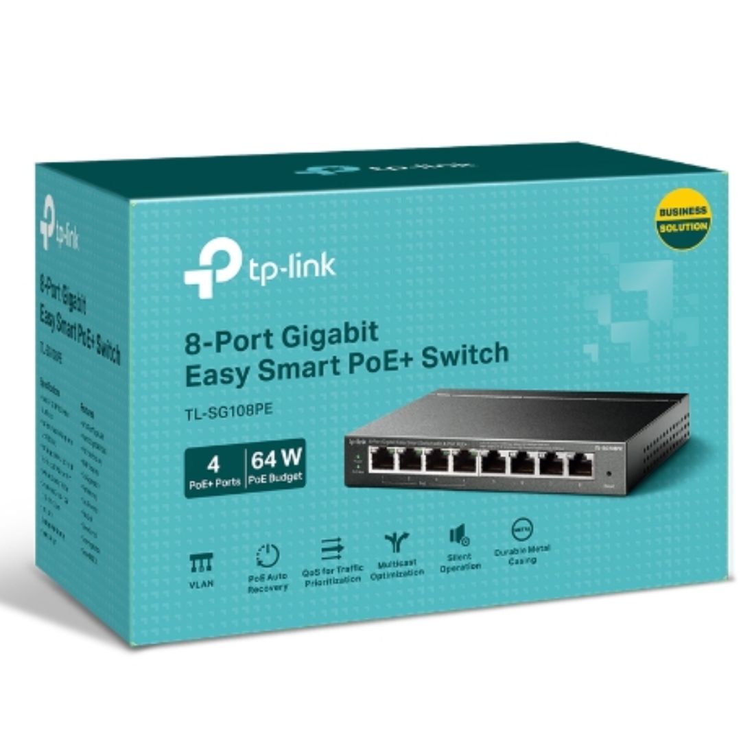 TP-Link TL-SG108PE 8-Port Gigabit Easy Smart PoE Switch