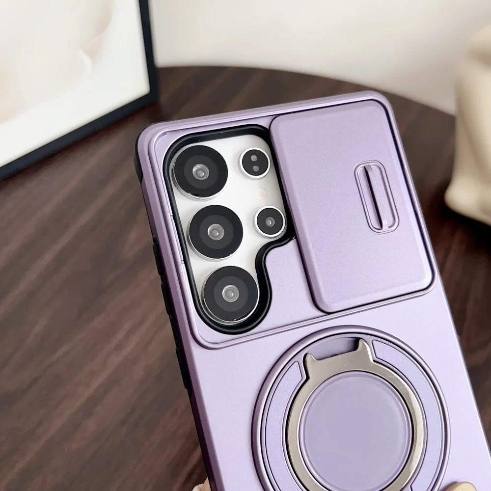 Samsung Galaxy Compatible Case with Sliding Camera Cover & Ring Stand