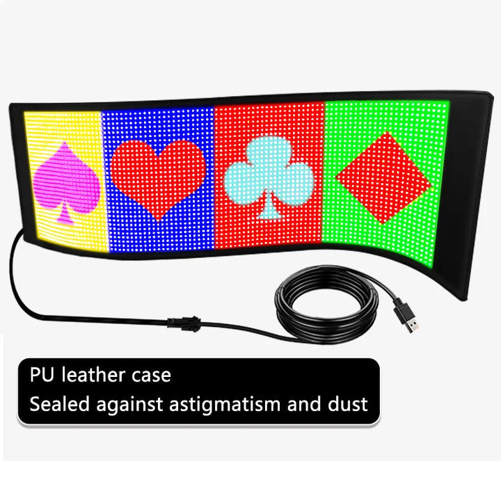 LED Screen Module RGB Text Scrolling APP Or Bluetooth Control Flexible LED Panel For Car Window Decoration Shop Billboards