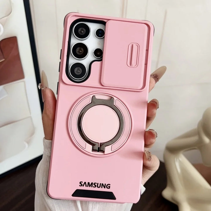 Samsung Galaxy Compatible Case with Sliding Camera Cover & Ring Stand