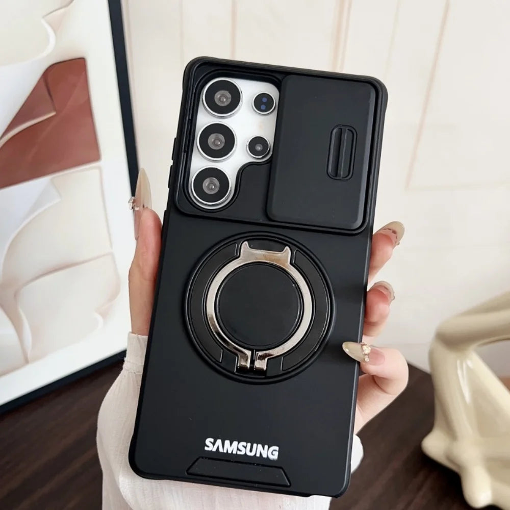 Samsung Galaxy Compatible Case with Sliding Camera Cover & Ring Stand