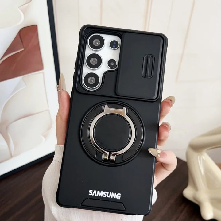 Samsung Galaxy Compatible Case with Sliding Camera Cover & Ring Stand