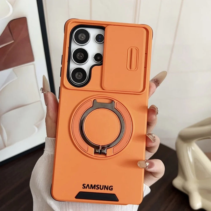 Samsung Galaxy Compatible Case with Sliding Camera Cover & Ring Stand