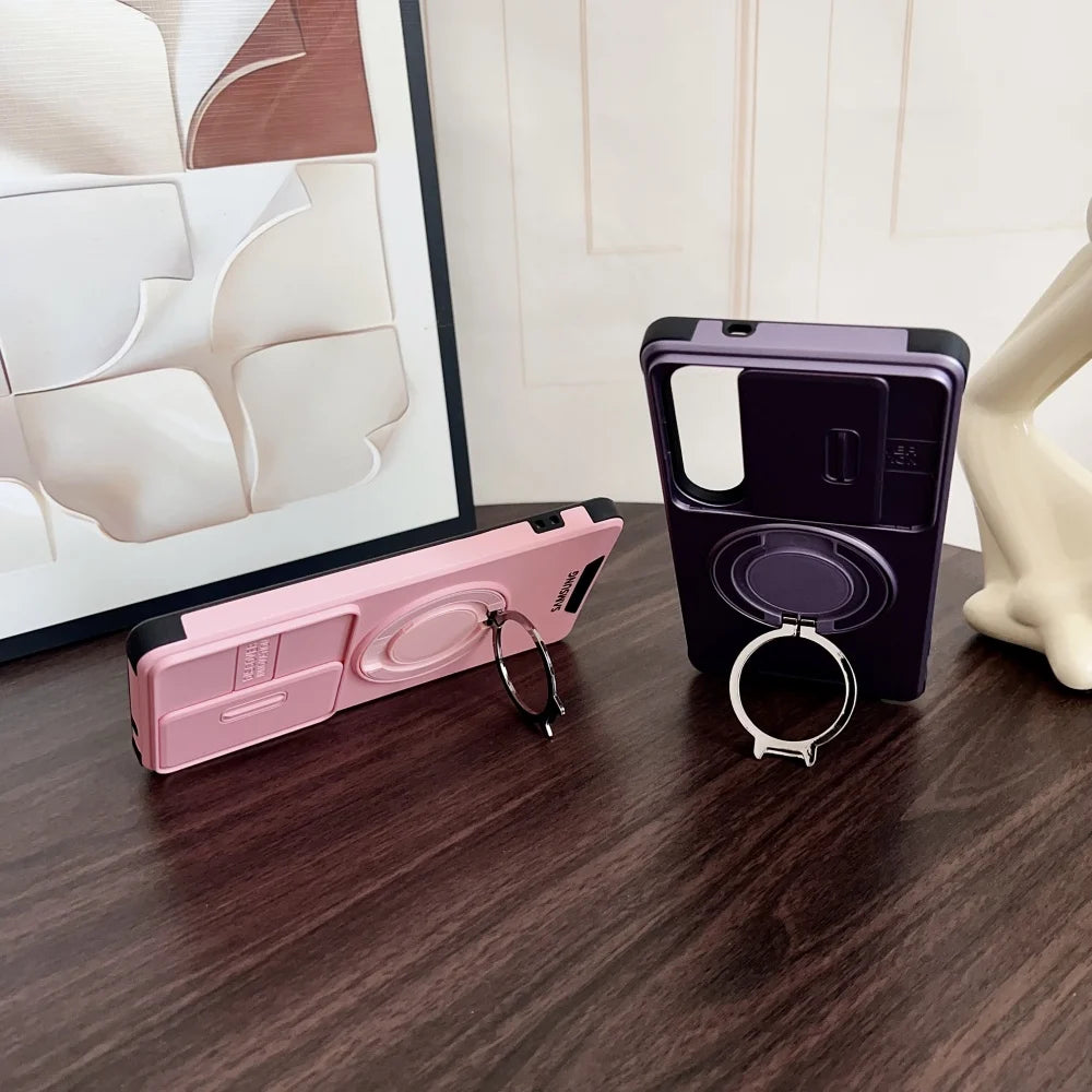 Samsung Galaxy Compatible Case with Sliding Camera Cover & Ring Stand