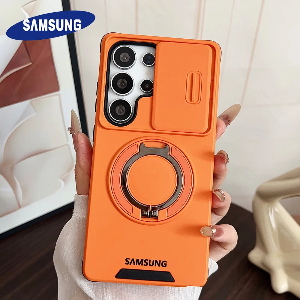 Samsung Galaxy Compatible Case with Sliding Camera Cover & Ring Stand