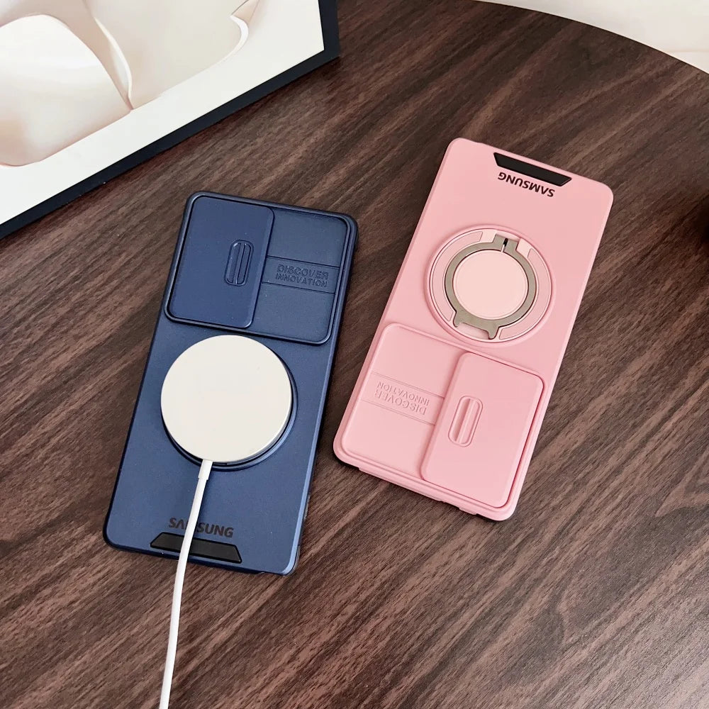 Samsung Galaxy Compatible Case with Sliding Camera Cover & Ring Stand