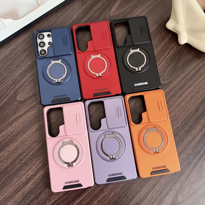 Samsung Galaxy Compatible Case with Sliding Camera Cover & Ring Stand