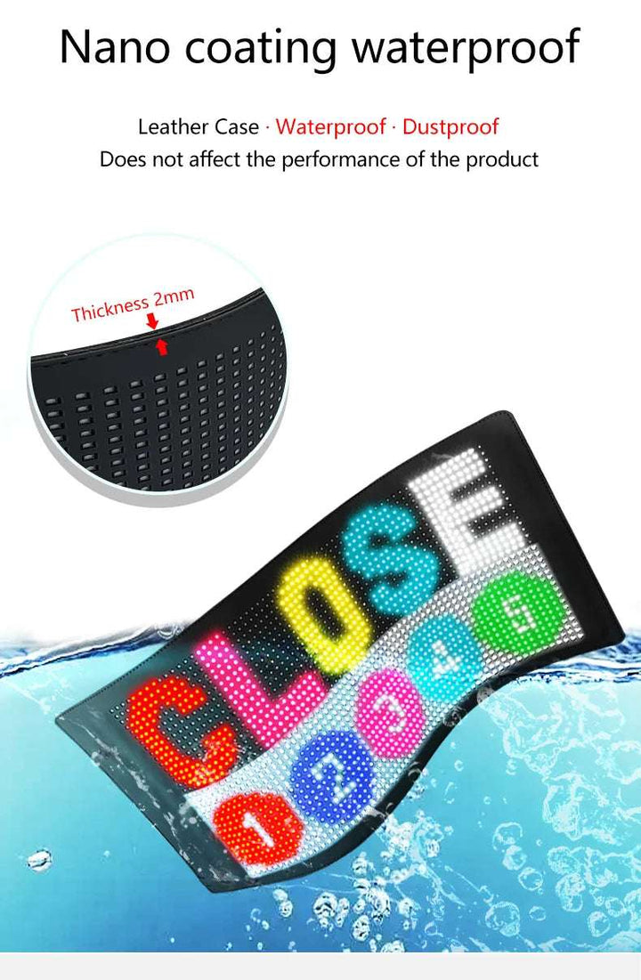 LED Screen Module RGB Text Scrolling APP Or Bluetooth Control Flexible LED Panel For Car Window Decoration Shop Billboards