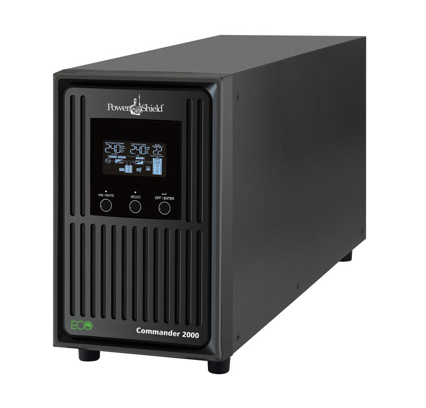 PowerShield Commander 2000VA/1800W Tower UPS | Pure Sine Wave | AVR | 10A | 2Yr Warranty