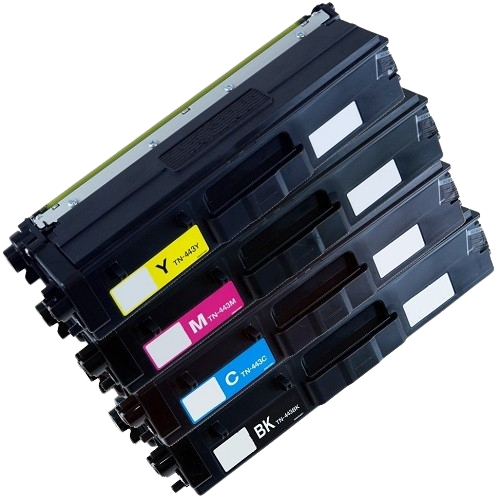 "4-Pack Premium Brother TN-443 Toner Cartridges: Black, Cyan, Magenta, Yellow - Compatible and Reliable"