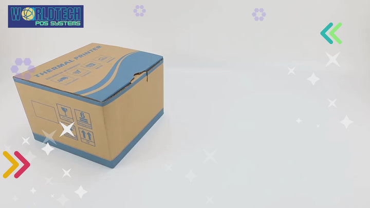 WorldTech WTP-8380 thermal receipt printer packaging displayed on a clean background.