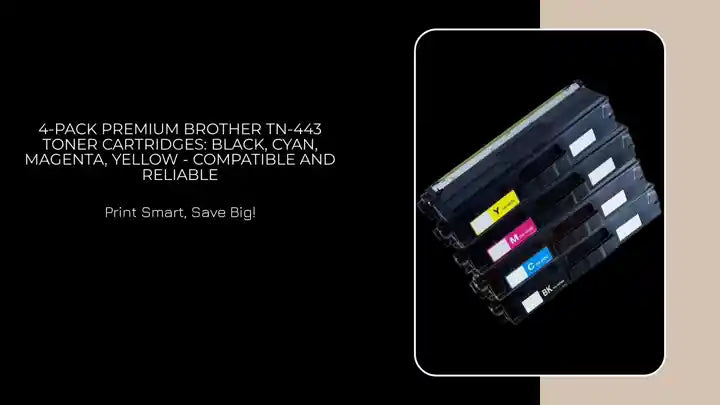 4-Pack Premium Brother TN-443 Toner Cartridges: Black, Cyan, Magenta, Yellow - Compatible and Reliable by@Outfy