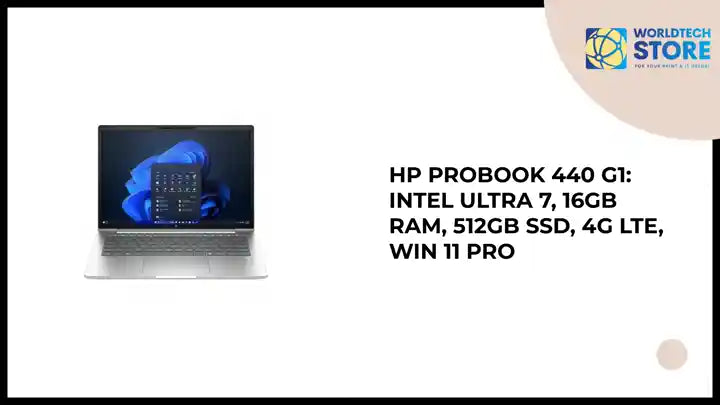 HP ProBook 440 G1: Intel Ultra 7, 16GB RAM, 512GB SSD, 4G LTE, Win 11 Pro by@Outfy
